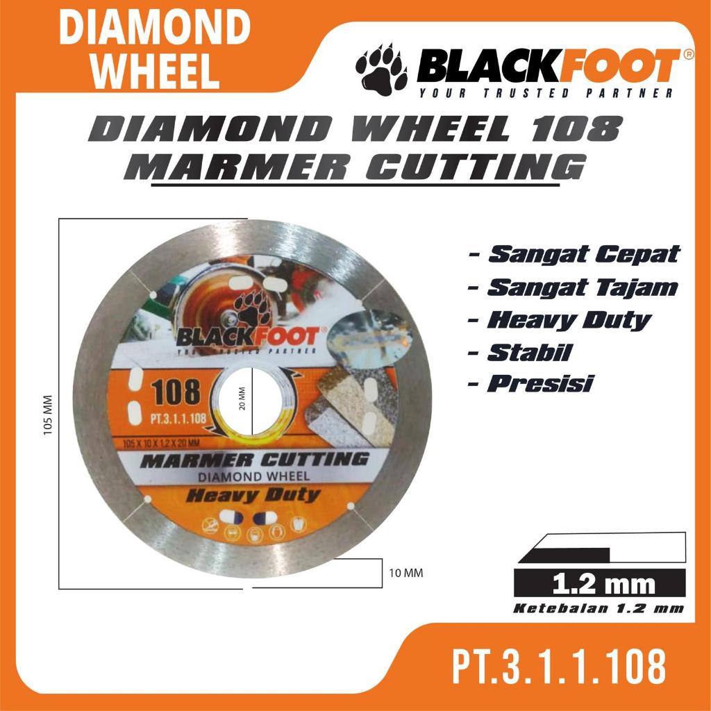 BLACKFOOT DW 108 PT.3.1.1.108 Mata Potong Granit Marmer 4" Granite Diamond Wheel Cutter