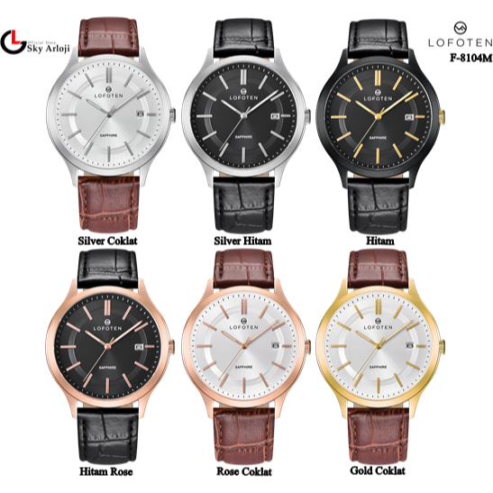LOFOTEN 8104 Jam Tangan Pria Analog Sapphire Glass-Leather