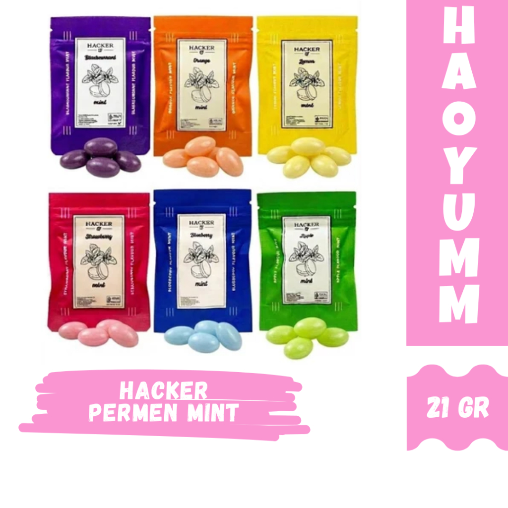 HACKER PERMEN MINT FRESH CANDY 21GR/SACHET ZERO SUGAR [HAOYUMM]