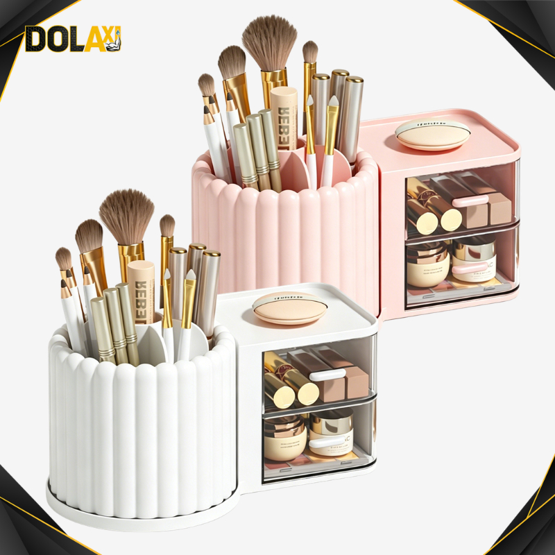 DOLAXI - Laci Mini Susun Aesthetic Rak Kosmetik Pensil Desk Makeup Organizer