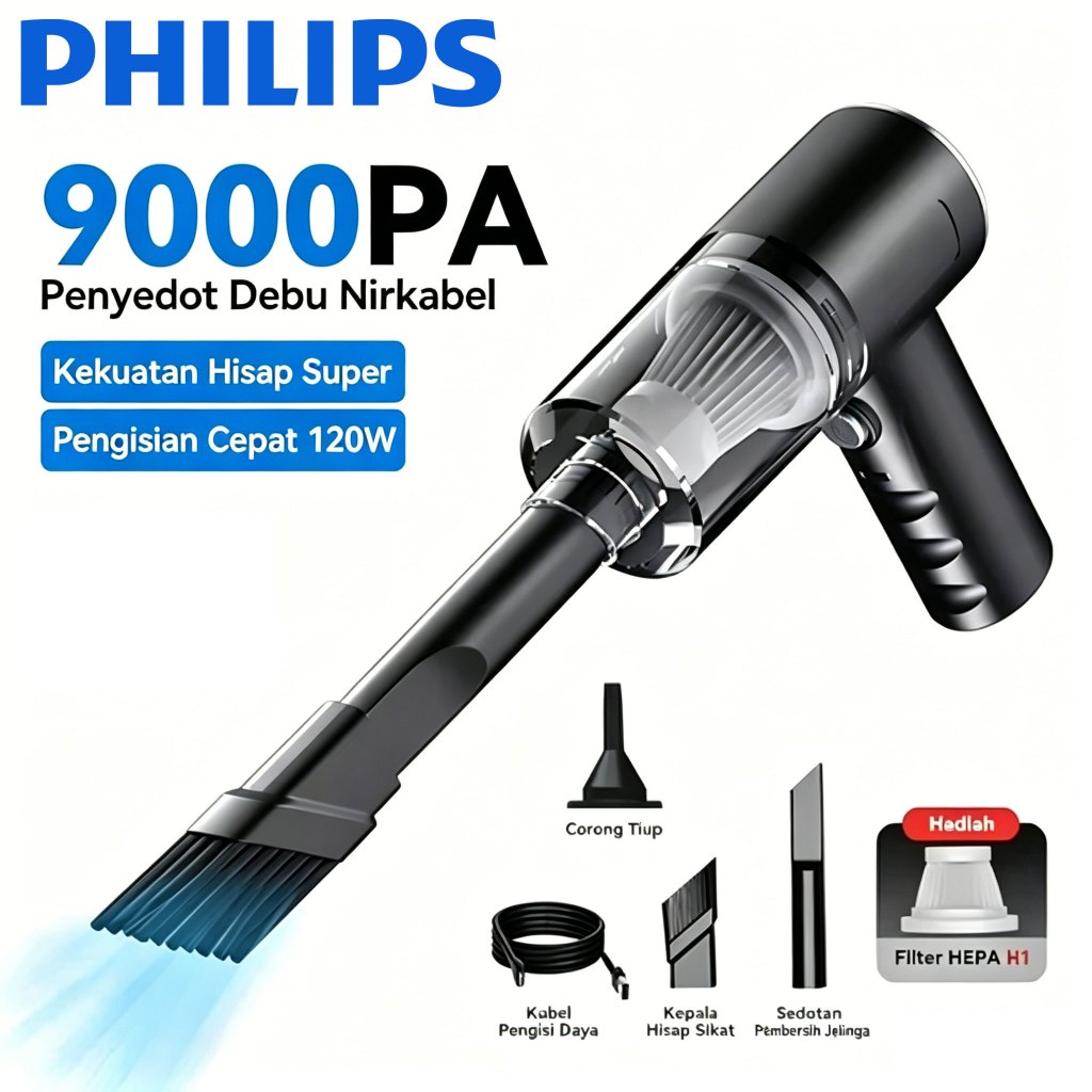 PHILIPS [COD]vesync Vacuum Cleaner Penyedot Debu Nirkabel Mobil Rumah Genggam Multifungsi Portable S