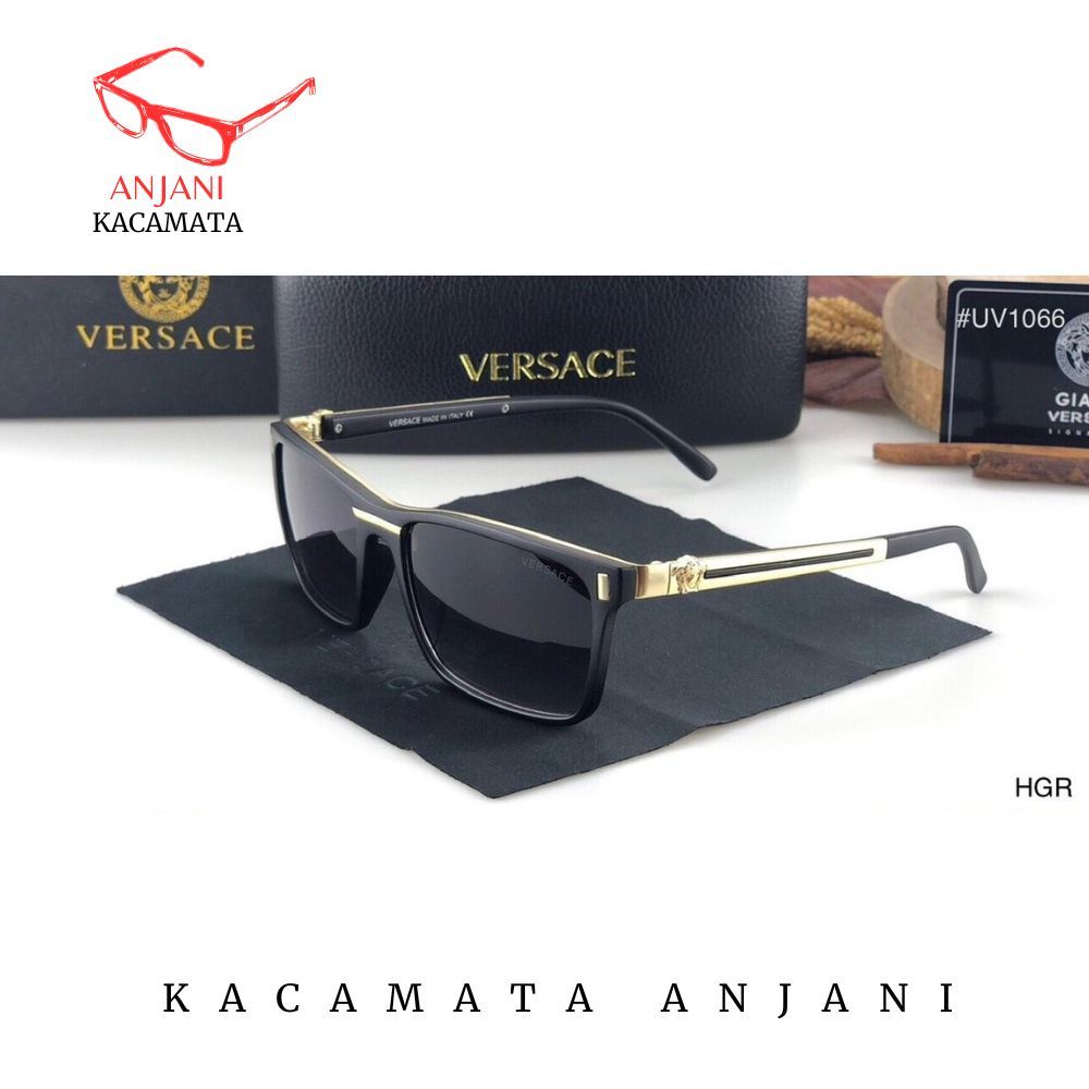KACAMATA HITAM VERSACE1066 DESAIN MODERN POLARIZED FRAME POLYCARBONATE DAN STYLISH UNTUK MENGEMUDI D
