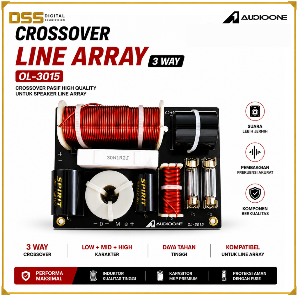 Crossover Speaker 3 Way Pasif Low Mid High | AUDIO ONE OL-3015 untuk Box Line Array 8-12 Inch I DSS