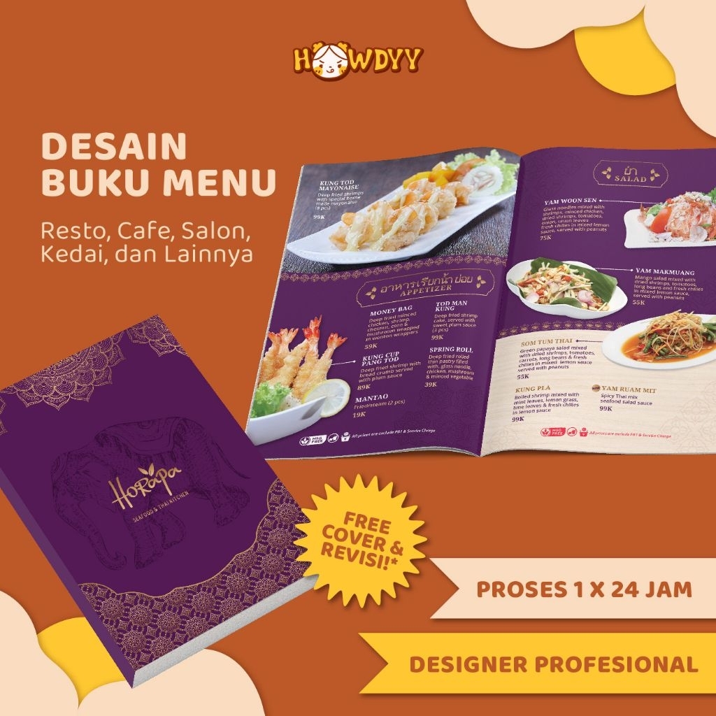 JASA DESAIN Menu Makanan & Minuman Profesional Murah | Menu Restoran, Cafe, Salon, UMKM Custom