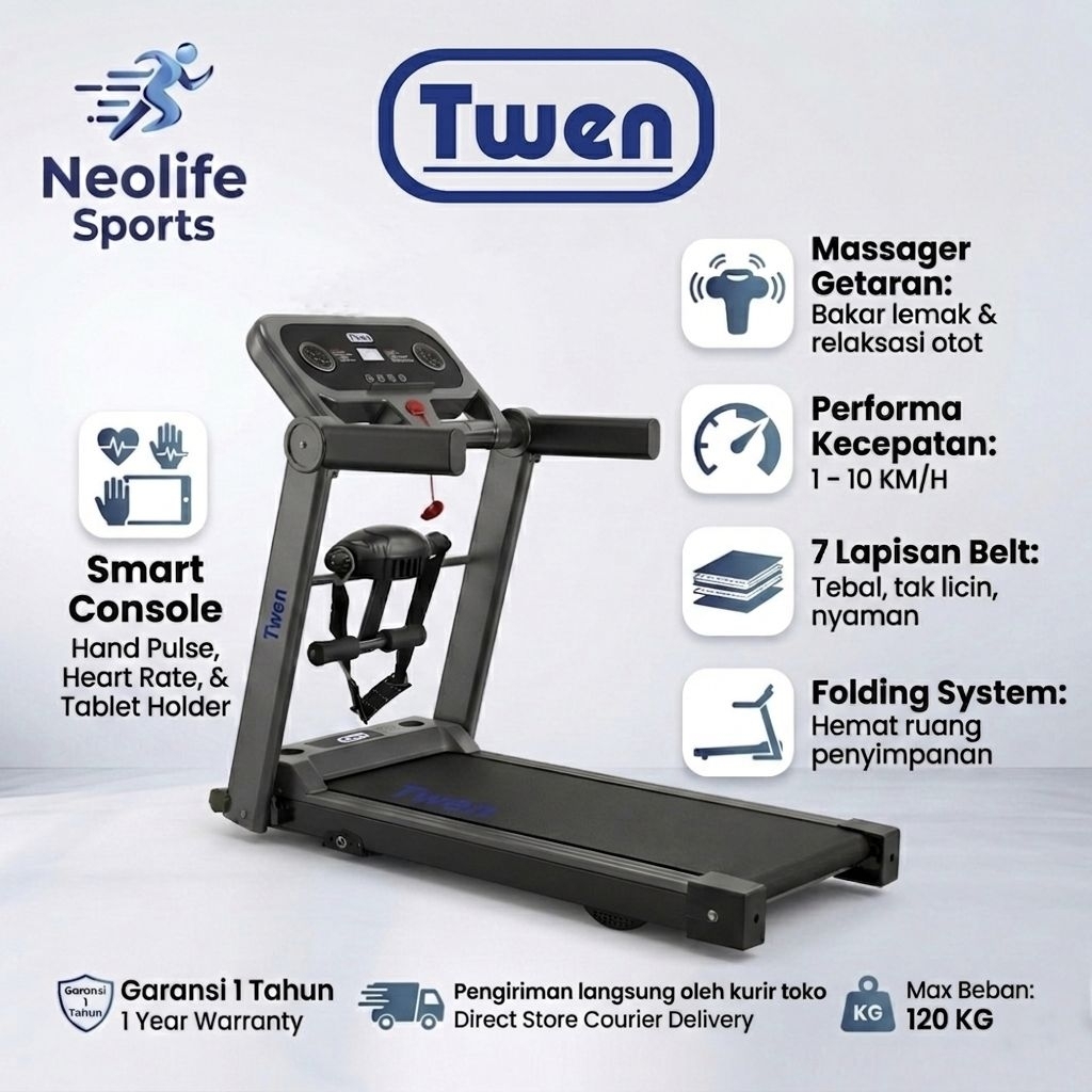 Treadmill Twen T205M+Ultra Treadmill Multifungsi