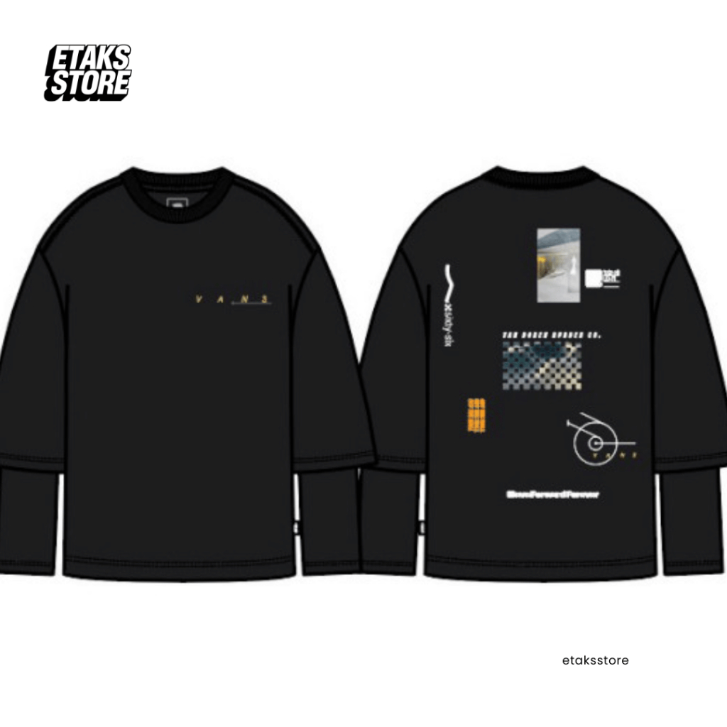 Kaos Vans Oversized Photo Fer Longsleeve Tee Black | Tshirt Tee Baju | Navya GMG | Original Resmi