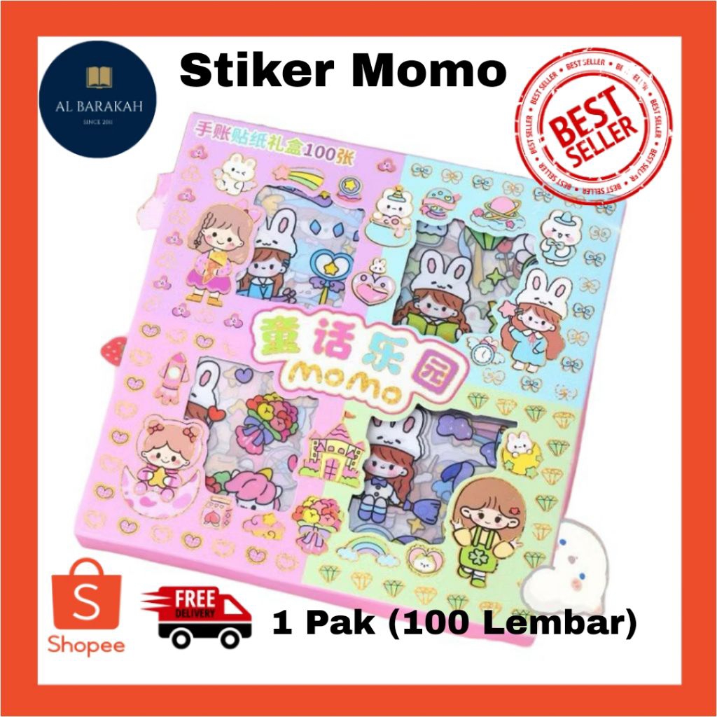 1 Pak (100 Lembar)  Stiker lucu Koko / Momo / Stiker anti air / Stiker karakter lucu