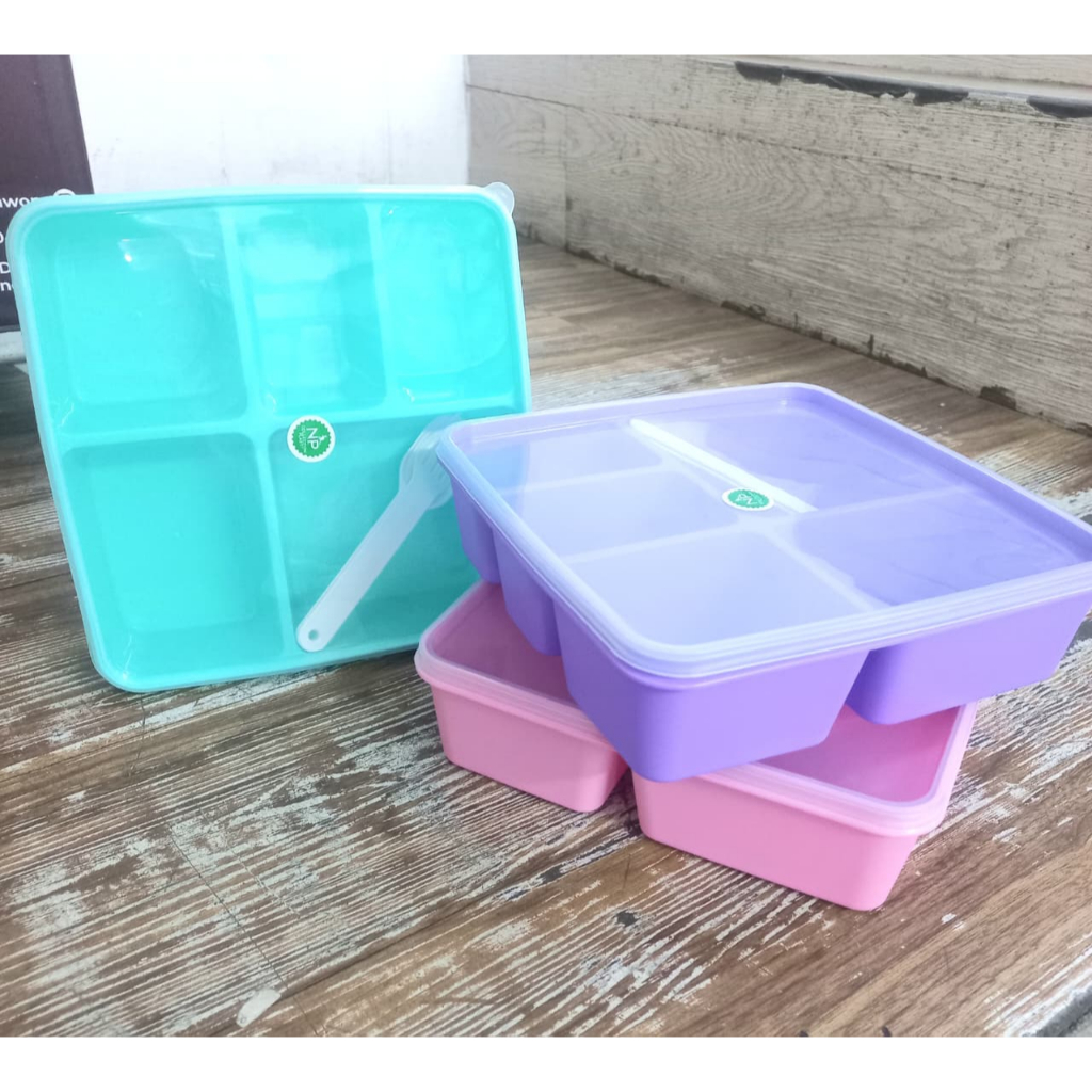 Lunch Box Hoki Bento 5 in 1 NP | Kotak Bekal / Tempat Makan Plastik 5 Sekat