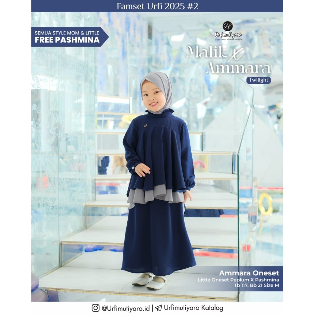 Malik Ammara Family Baju Couple Keluarga Sarimbit Lebaran Couple Gamis Kemeja