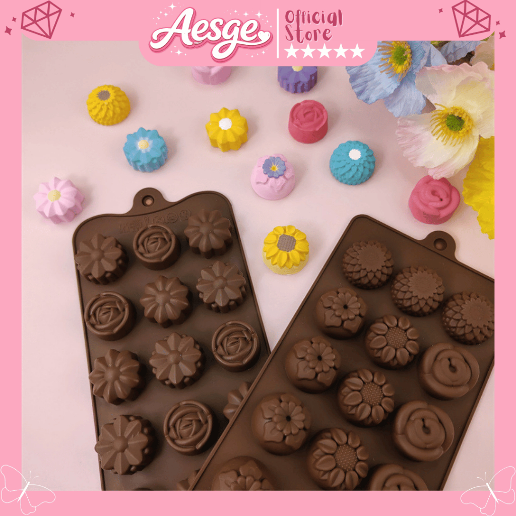 AESGE Cetakan Love Silikon BPA Free Tahan Panas Coklat Pudding Agar-Agar Susu Es / cetakan puding / 