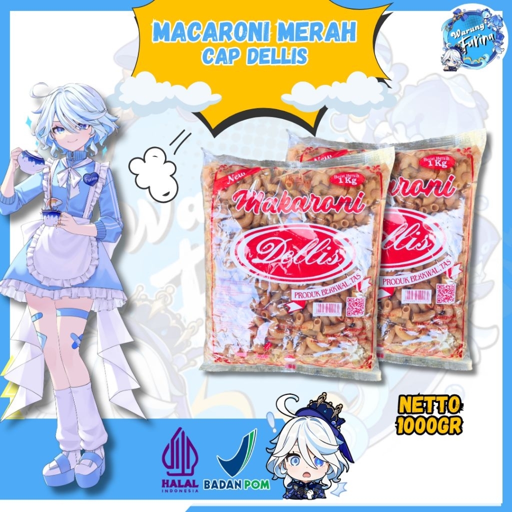 Makaroni Goreng Mentah Cap Dellis 1Kg | Makaroni Goreng Dellis 1Kg [MAKARONI MENTAH]