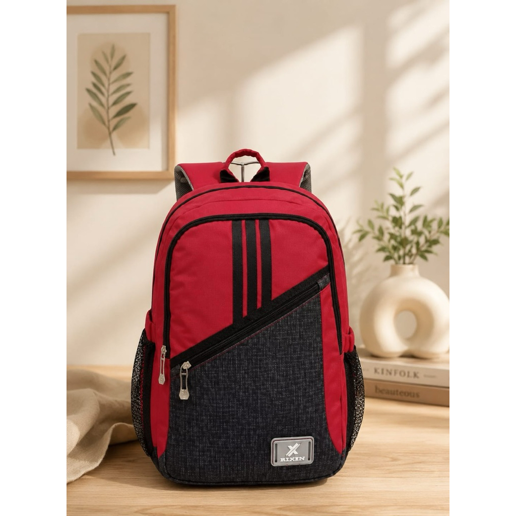 Tas Polo Rixen Tas Sekolah  TK SD SMP SMA Slot Laptop Ukuran 16Inch Free Raincover