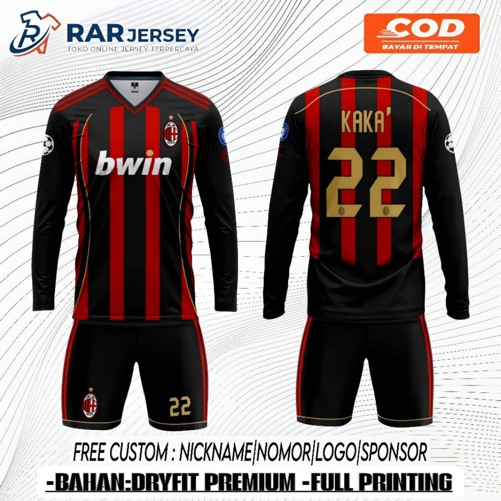 JERSEY AC MILAN HOME LENGAN PANJANG EDISI TAHUN 2006 - 2007