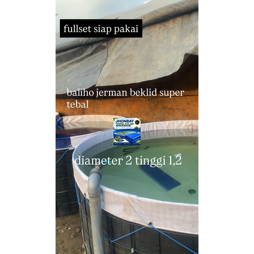 fullset siap pakai kolam bundar fullset D2 tinggi 1,2