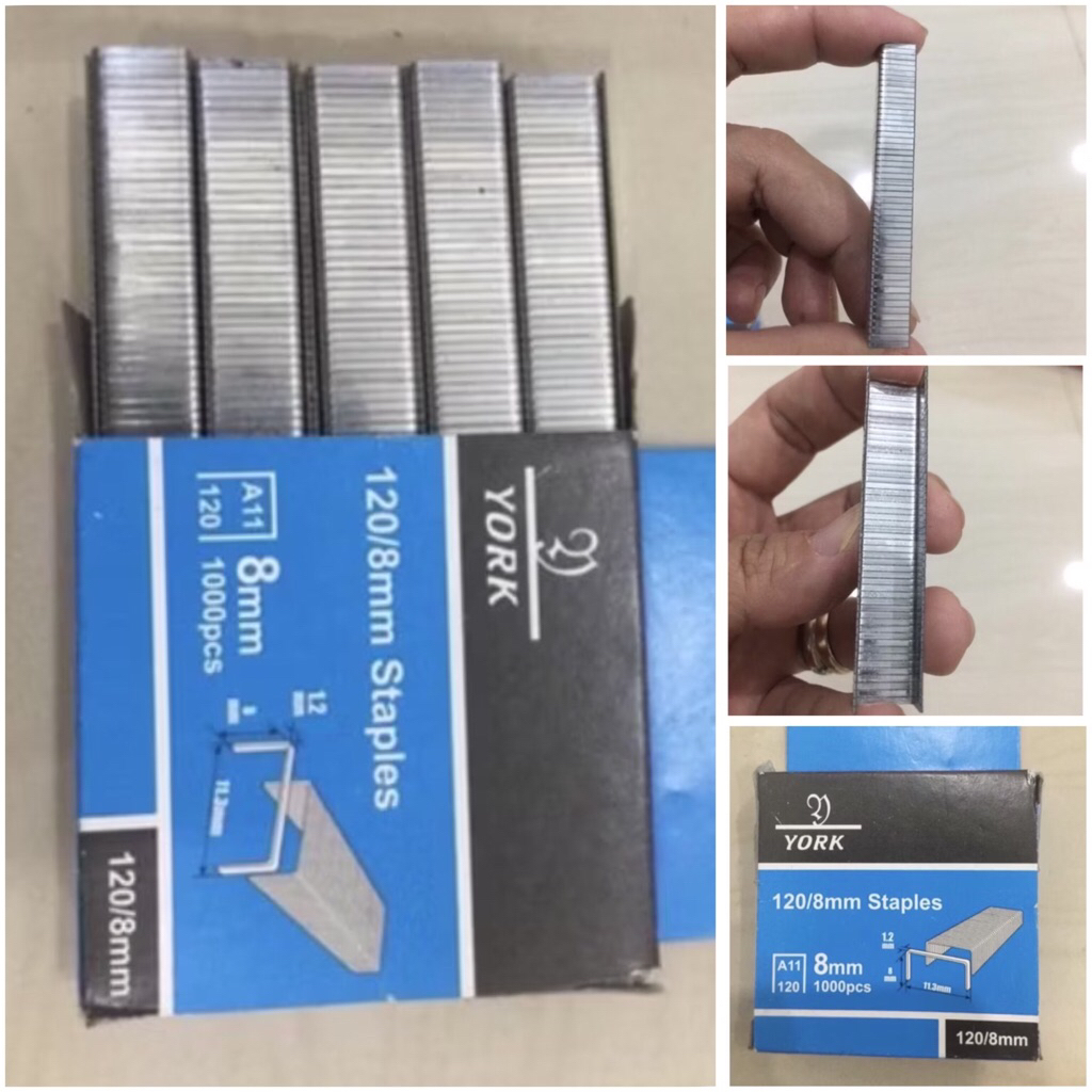 YORK 8mm ( 1000pcs ) asli original Anak hekter tembak TEBAL BAGUS Staples 8m. R23 york 1.000pcs isi 