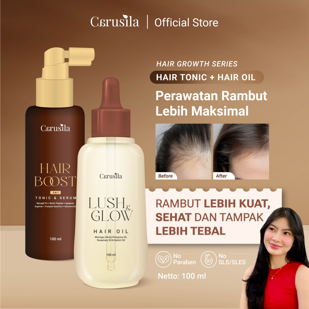 [Bundle Hair Tonic & Oil] CARUSILA Hair Boost & Hair Oil