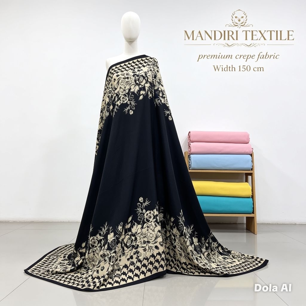 Kain Crepe Premium Motif Sultan - Kain Crepe Motif Sultan - Harga Tertera 0,5 Meter