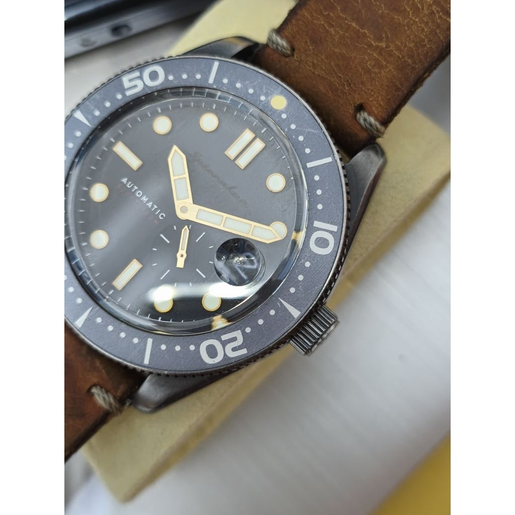 jam tangan automatic spinnaker croft vintage grey