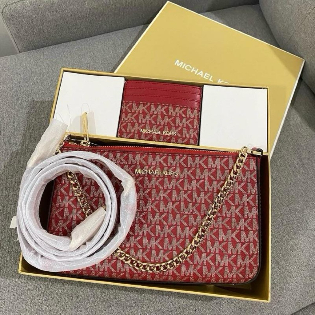 ORIGINAL 100% TAS MK SET MK GIFTABLE SHOULDER BAG WITH CARD HOLDER BOXED SET