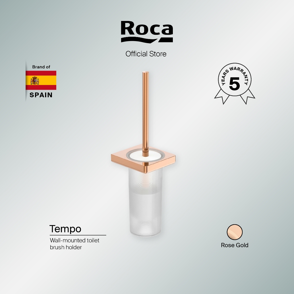 ROCA Tempo Wall Mounted Toilet Brush Holder Rose Gold | Sikat Toilet Gantung Kamar Mandi