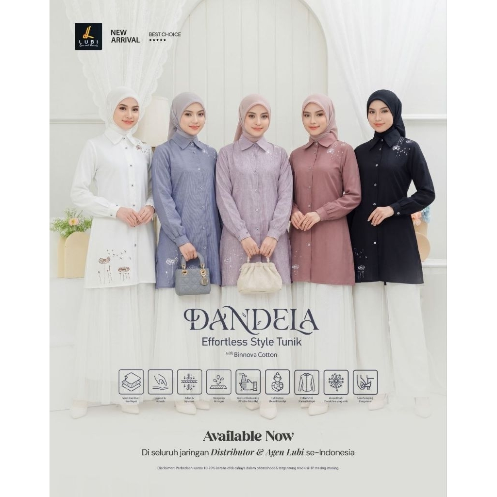 Lubi Tunik Dandela by Lubi| Tunik Broken White Premium | Tunik Lubi Premium | Tunik Lubi Black | Tun
