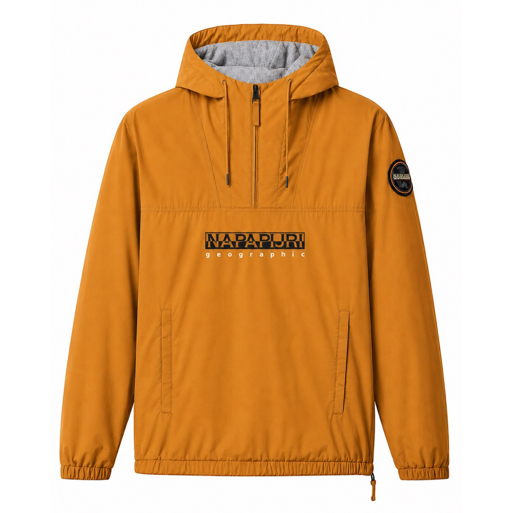 Napapijri Avergreen Anorak Winter Hooded Jacket In Desert Ocra