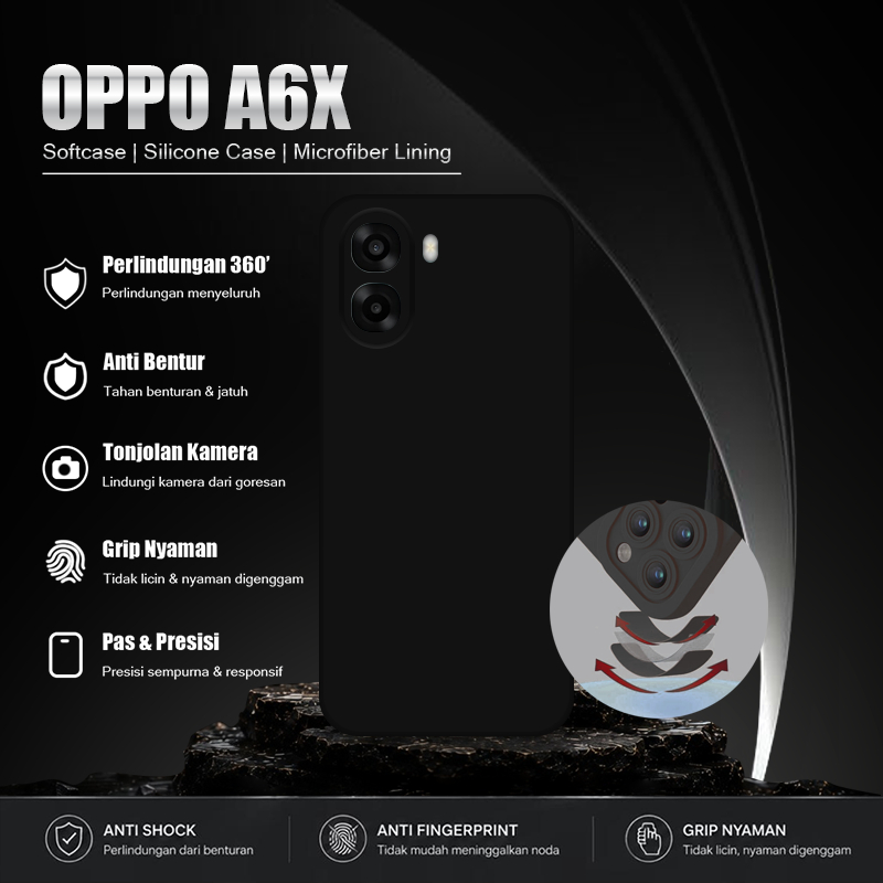 Softcase Hitam Polos For Oppo A6X - Softcase Handphone - Casing Hape - Casing Ponsel - Case Aestheti