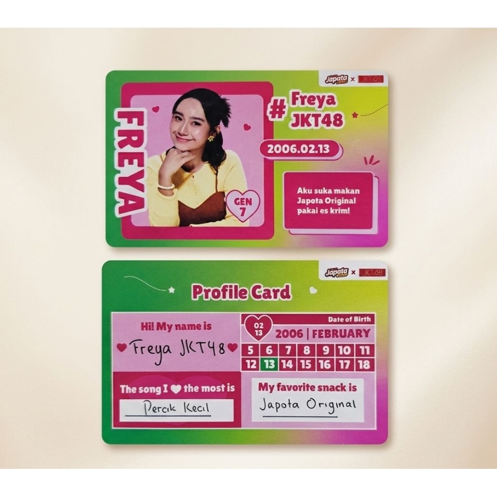 Photo Card Japota x JKT48 - Freya (Unsealed)