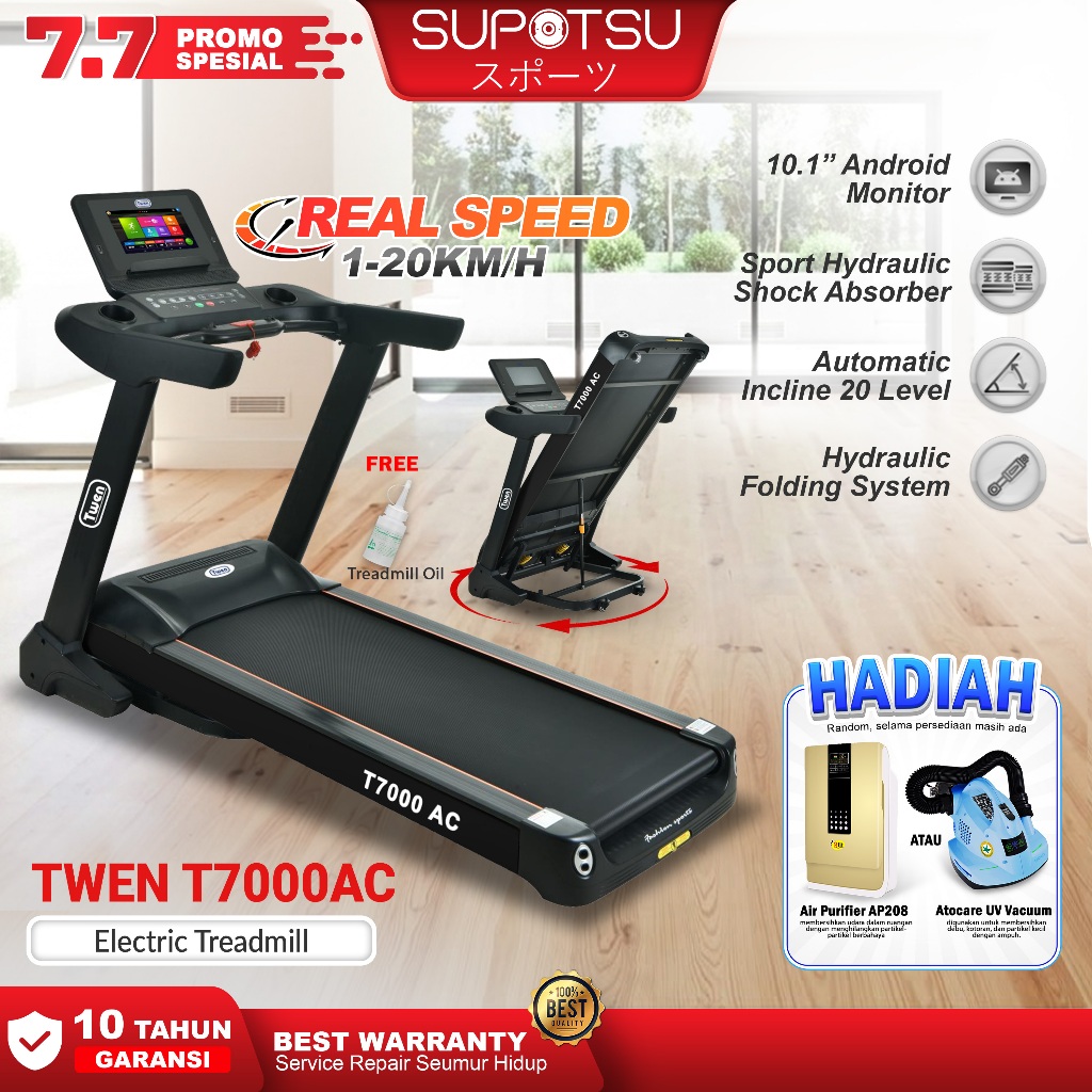 TWEN T7000AC Treadmill Electric Low Watt Alat Olahraga