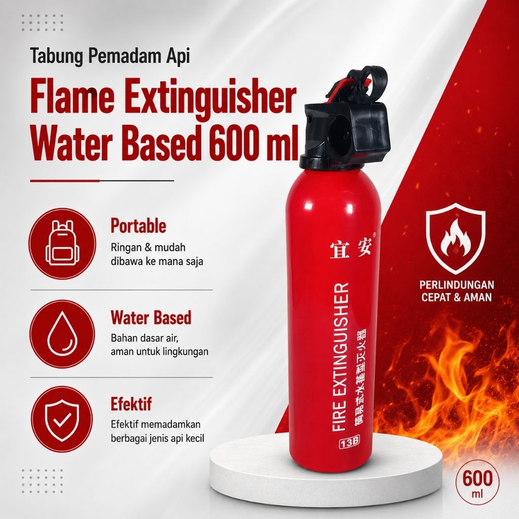 Emergency Tabung Pemadam Api Mobil Rumah Extinguisher Water Based

