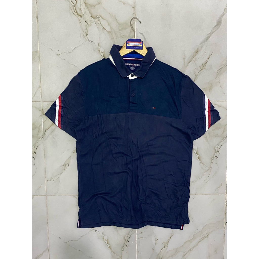 Kaos Kerah polo poloshirt casual Tommy Hilfiger Sport navy 85 second