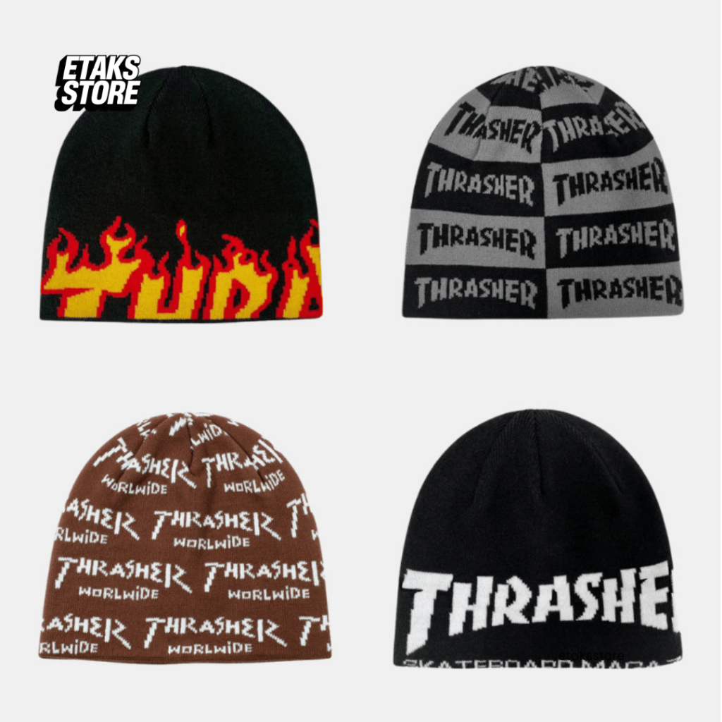 Kupluk Thrasher Skully Beanie | Skate Brand Street Wear | Import USA | Resmi Original