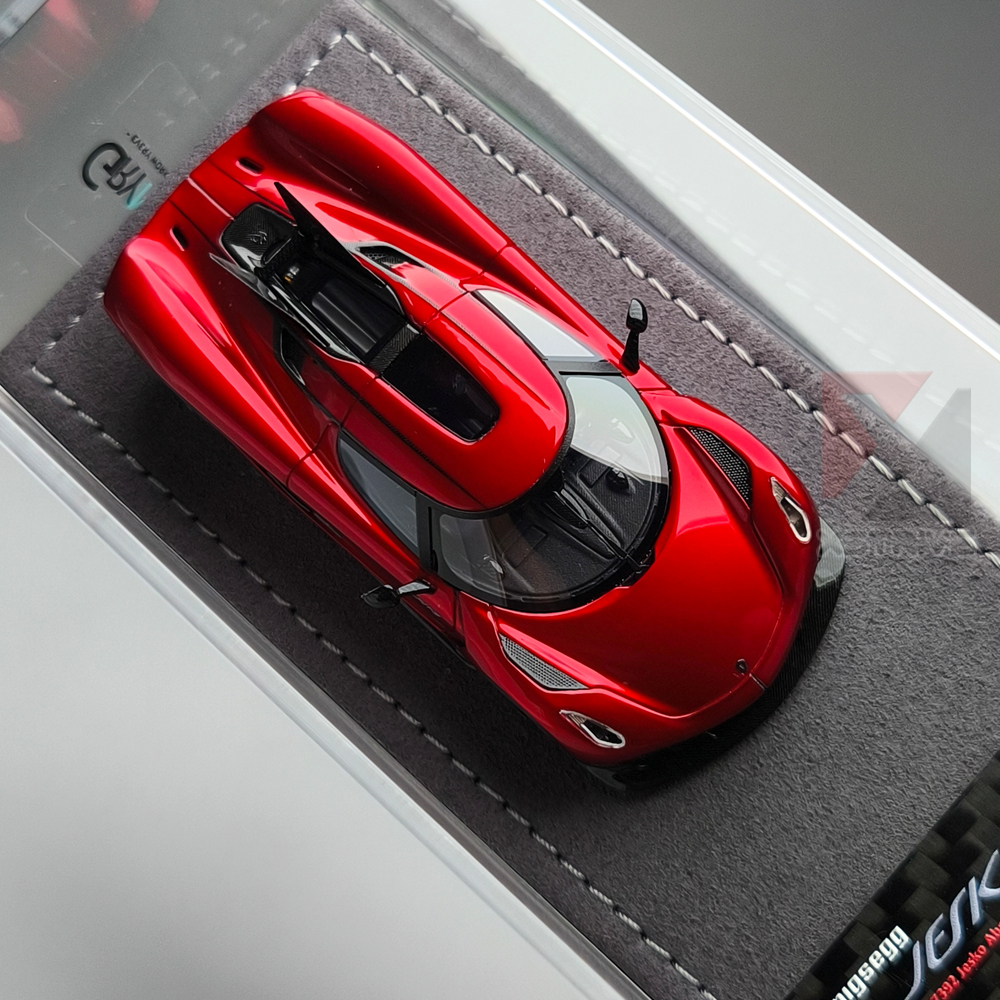 Gryning Model 1:64 Koenigsegg Jesko Absolut #7392 Candy Apple Red/Carbon RESIN Model Car