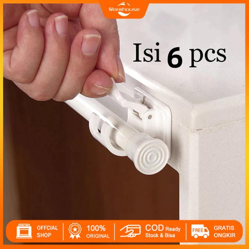 Hook Tempel Tiang Gorden Kolong Dapur Bracket Jepit Gorden Fleksibel