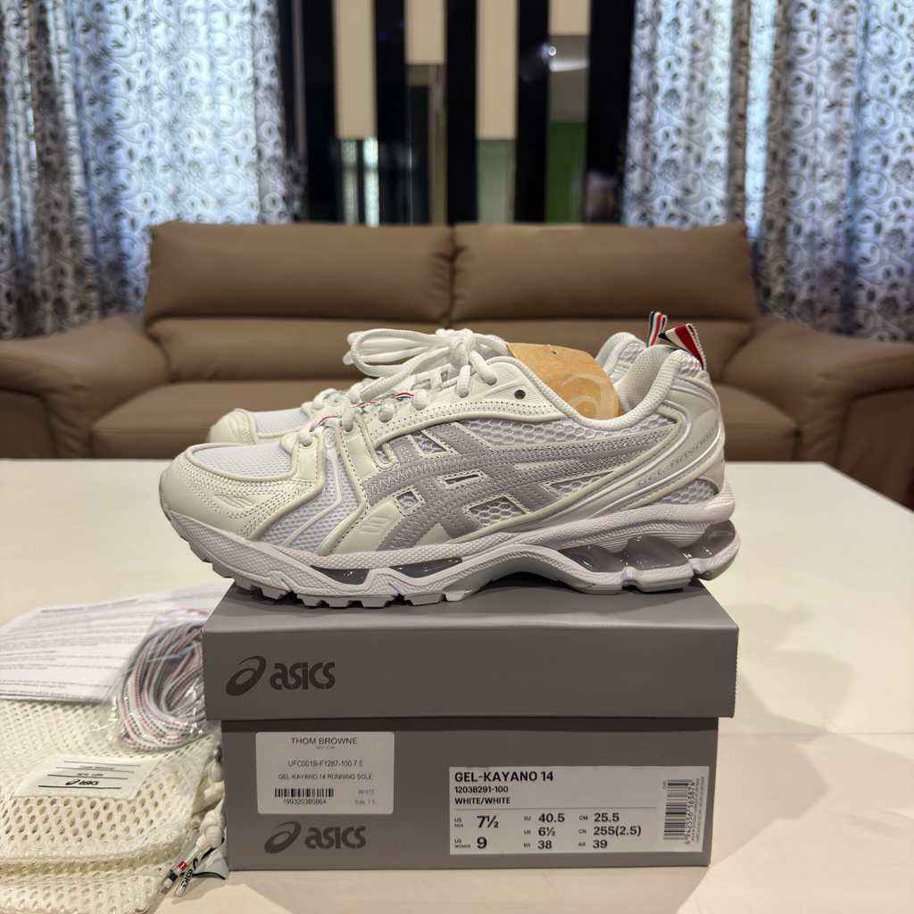 Asics Gel-Kayano 14 Thom Browne White Size US 7.5 Eur EU 40.5 Original Ori Authentic Gel Kayano Grey