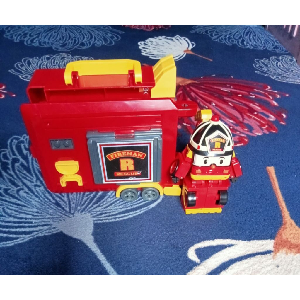 PRELOVED Robocar Poli Carry Case (kode 83073) Transforming Roy Mainan Anak robot mobil robot Silverl