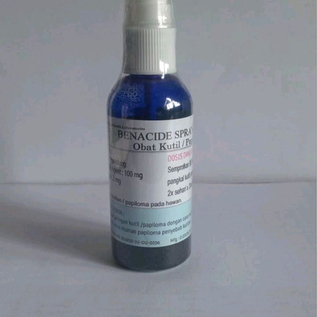 BENACID SPRAY  Merupakan obat yang berbentuk spray yang di formulasikan untuk mengobati kutilan/papi