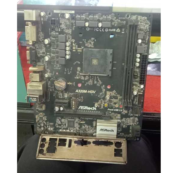 MOTHERBOARD ASROCK A320M-HDV + BACK PANEL 2ND