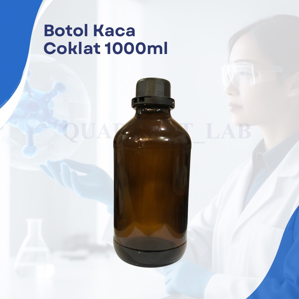 Botol Kaca Coklat 1000ml - Botol Amber Laboratorium