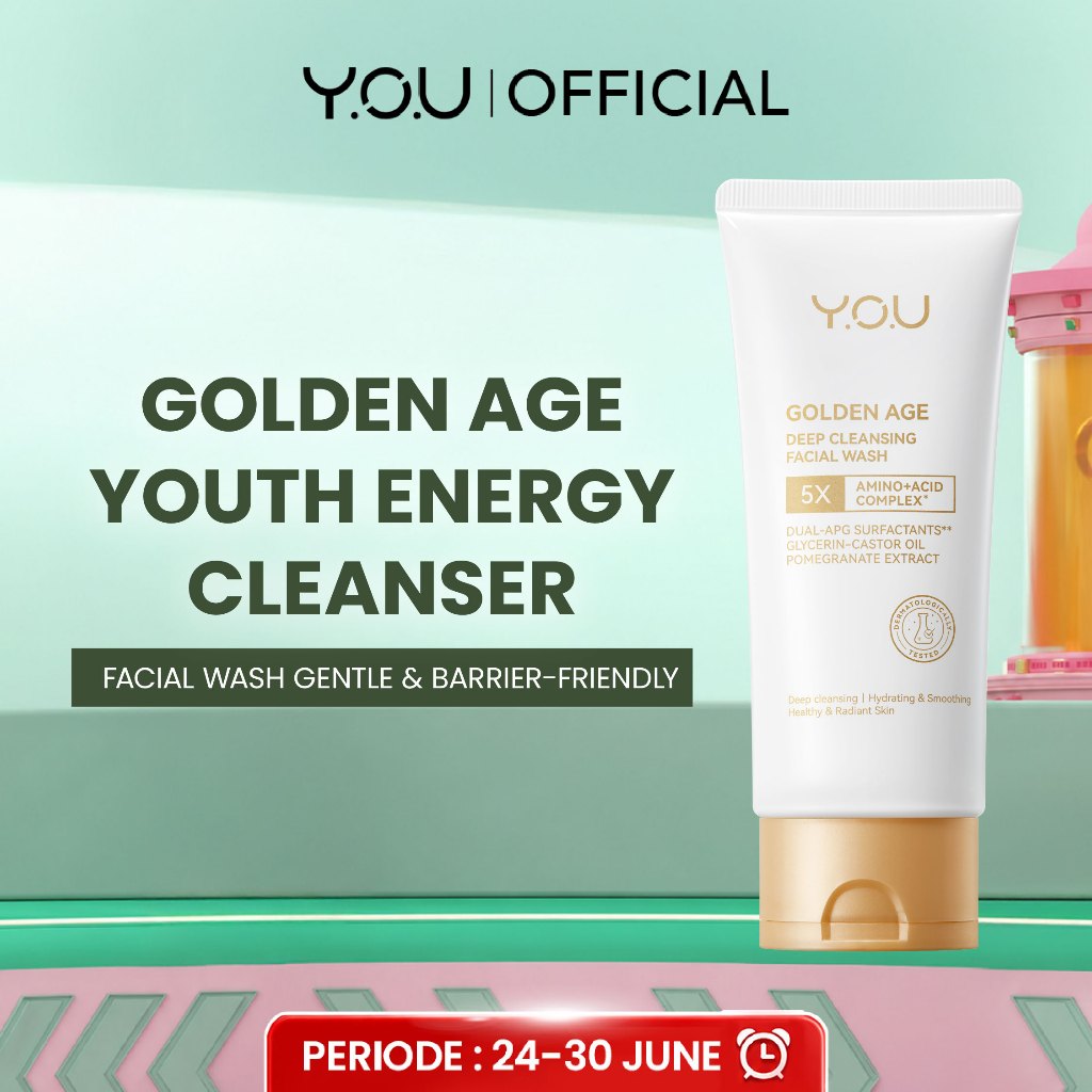Y.O.U Golden Age Deep Cleansing Facial Wash 100g Facewash low pH dengan formula gentle yang membersi