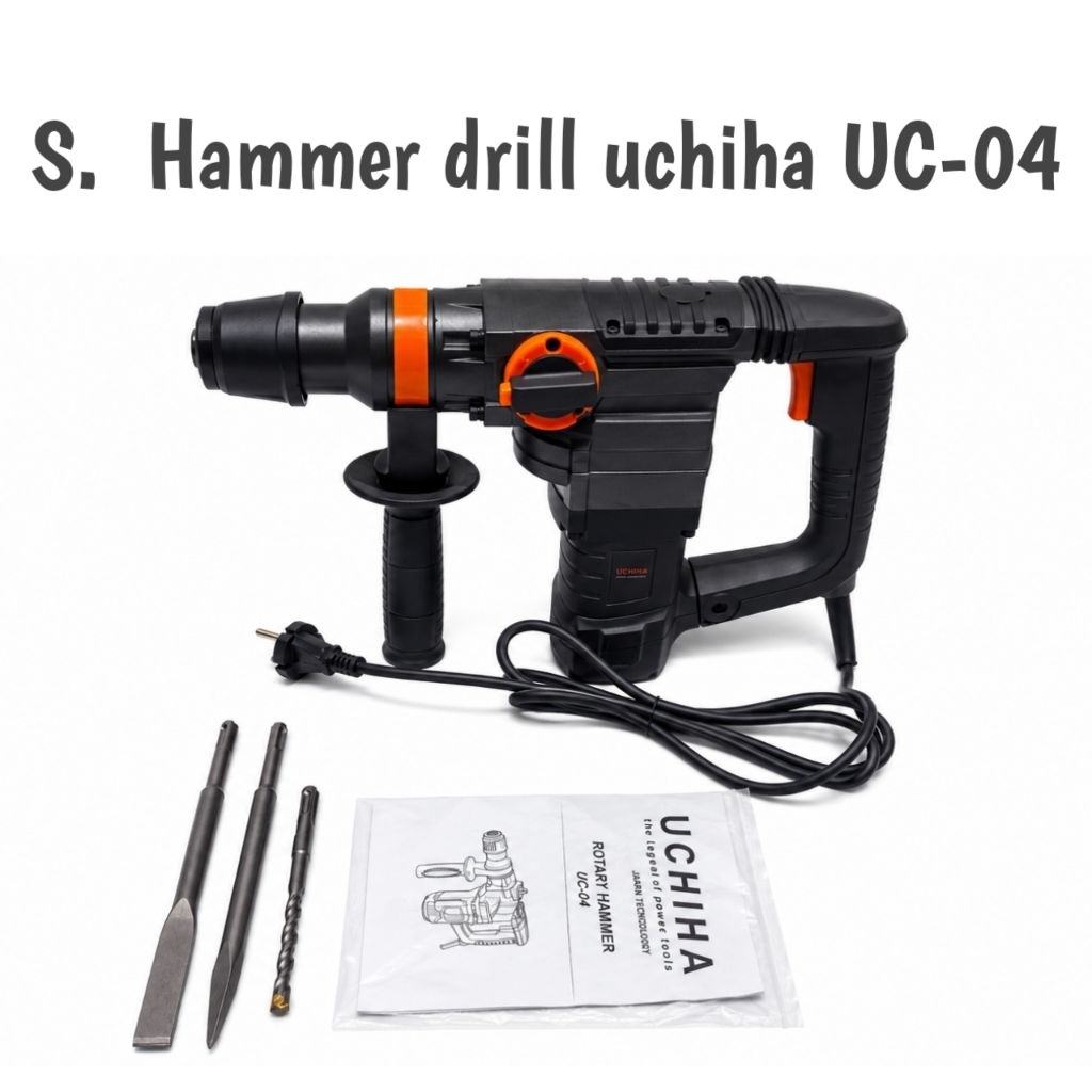UCHIHA UC-04 Rotary Hammer Drill Pembobok Beton Lengkap dengan Koper