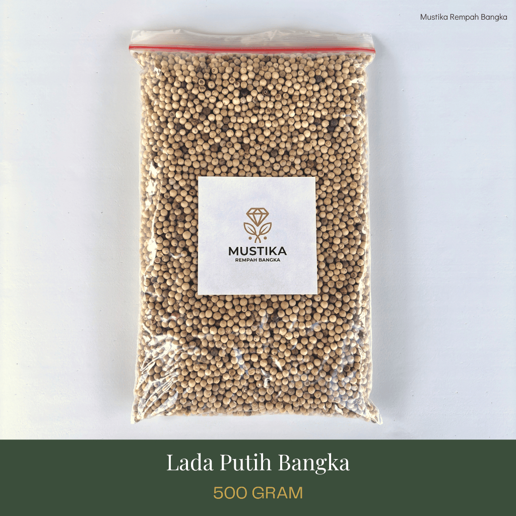 [TERMURAH DAN ASLI BANGKA] Lada Putih Merica Sahang Bangka Butiran 500 Gram