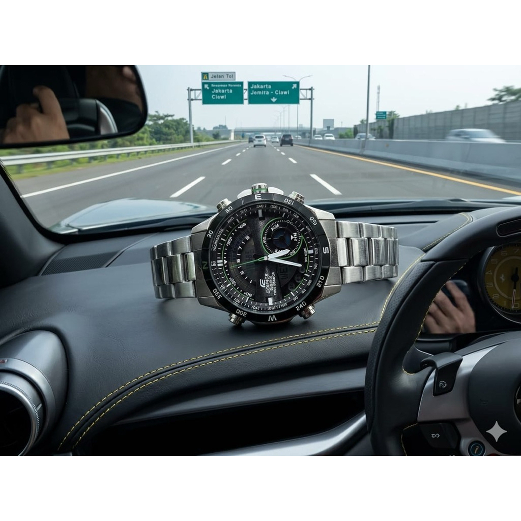 JAM TANGAN PRIA PREMIUM DIGITAL ANALOG EDIFICE DUAL TIME