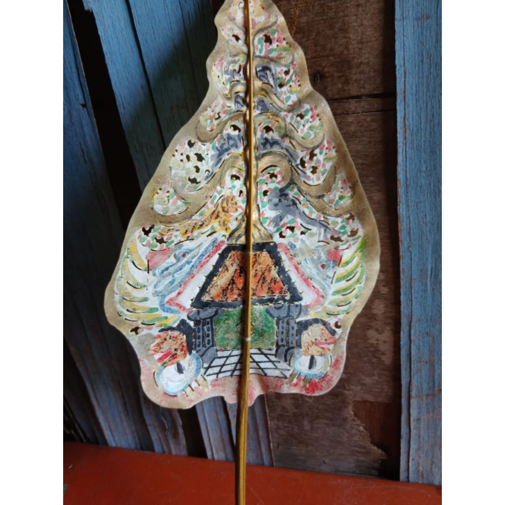 hiasan wayang kulit 95rb jadul antik kuno lawas vintage display anggap mati