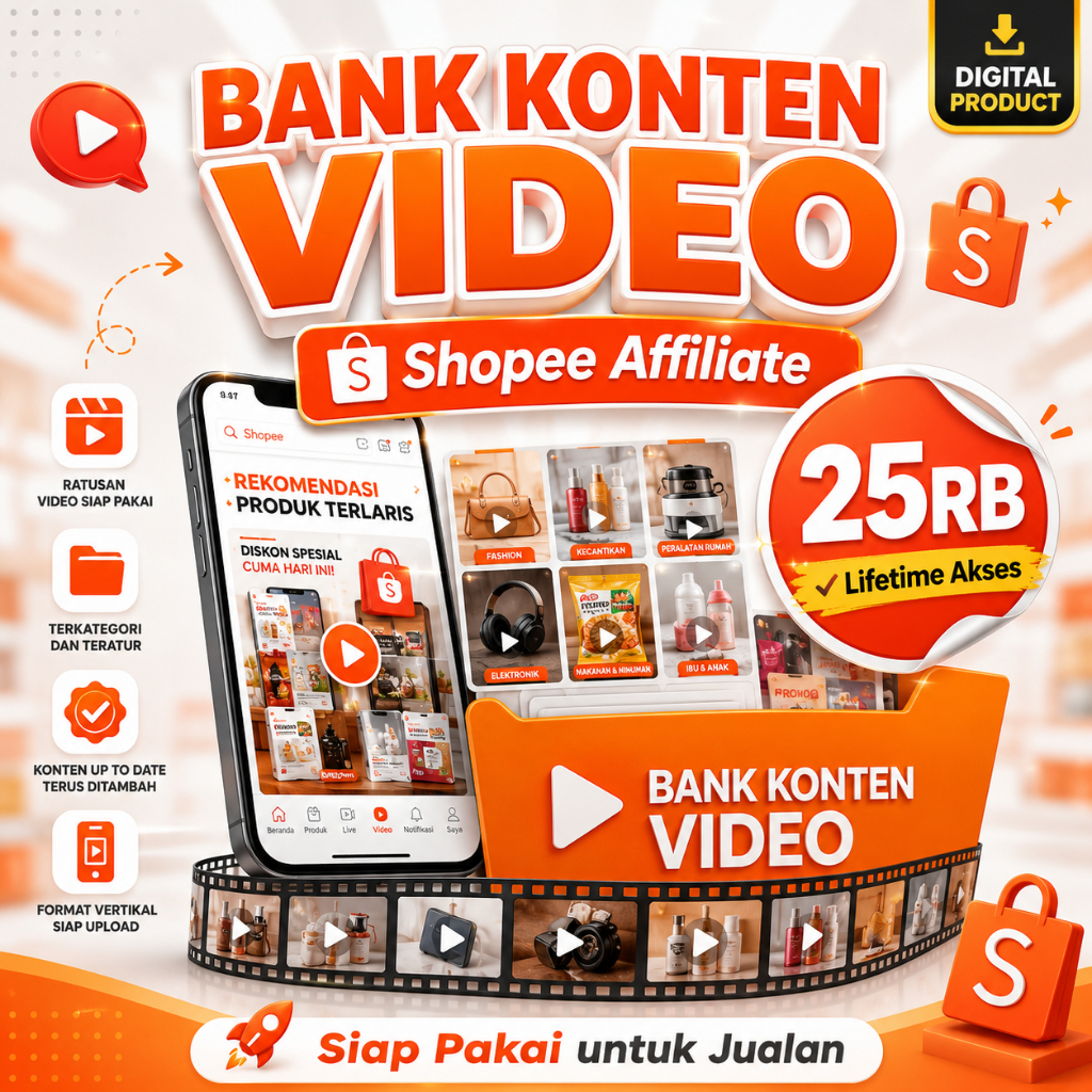 Bank Konten Video Produk Affiliate Shopee