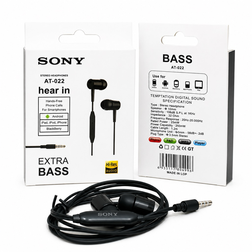 Headset Handsfree Sony AT-022 Extrabass