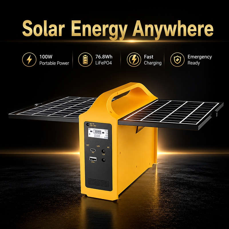 Solar Generator Portable 100W Genset Listrik Mini 220V Power Bank Besar Camping Emergency Backup Pow