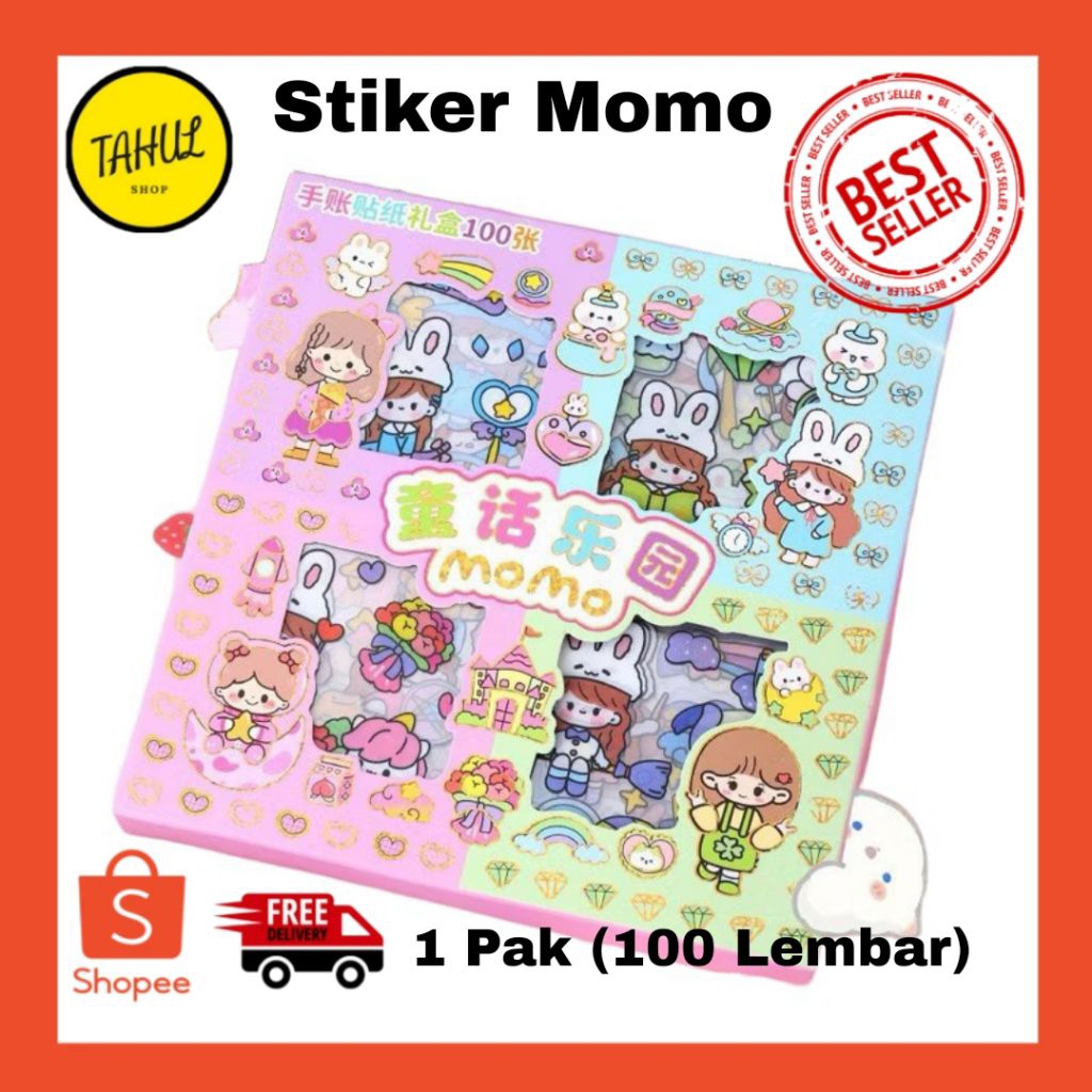 Isi 100 Lembar Stiker lucu Koko / Momo / Stiker anti air / Stiker karakter lucu