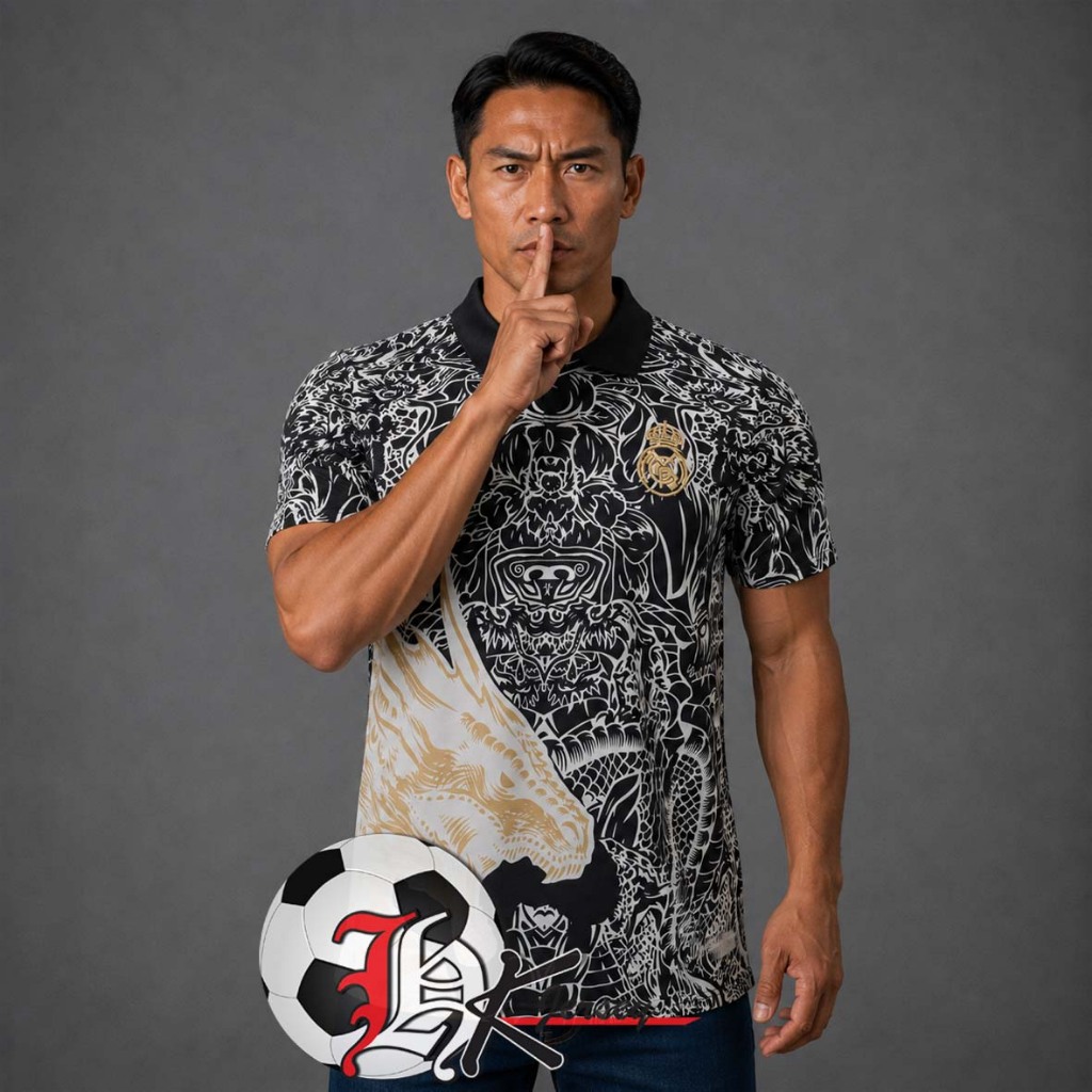 JERSEY BOLA MADRID DRAGON BLACK 2024/2025