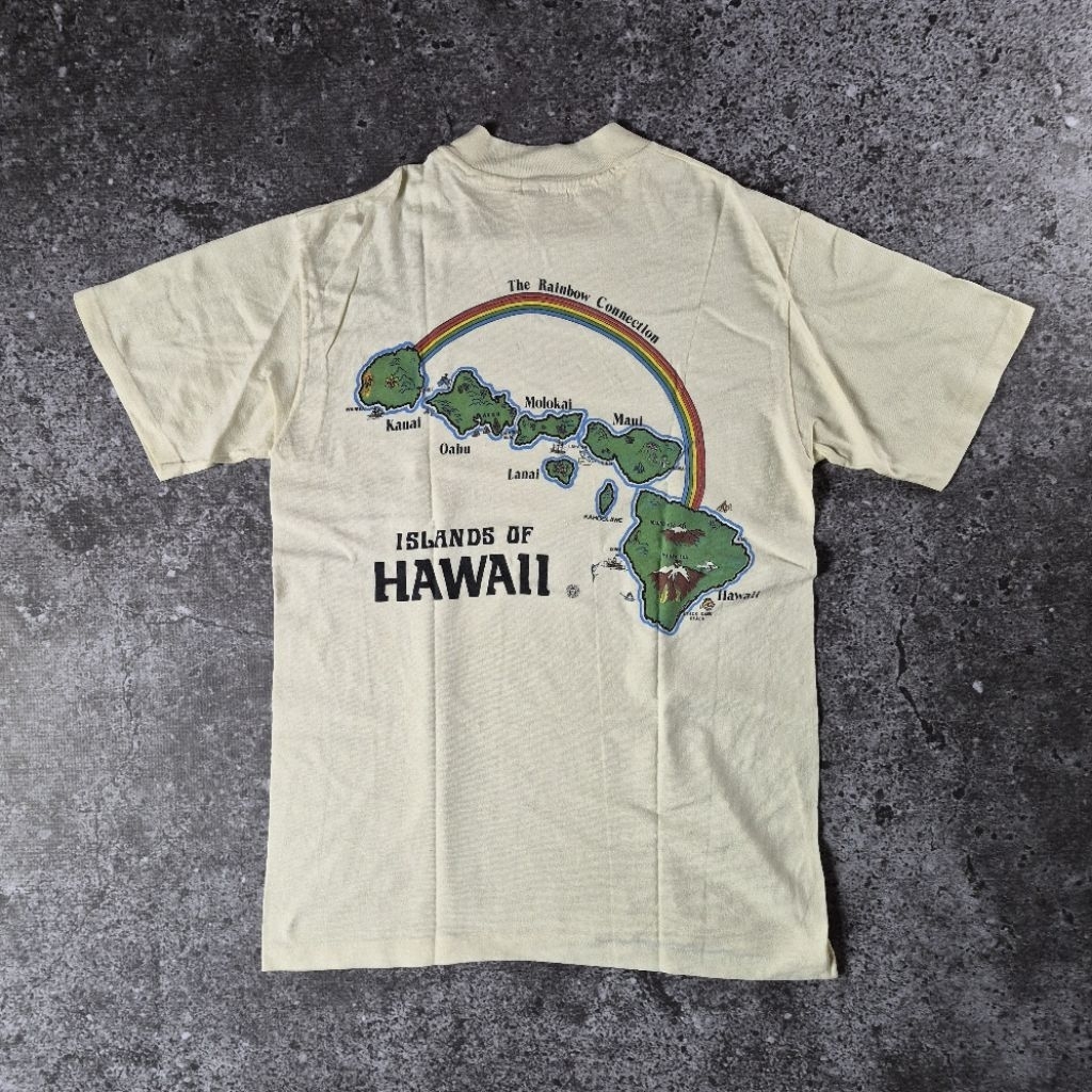 Vintage 80's Hawaiian Rainbow Tee By Hanes Beefy